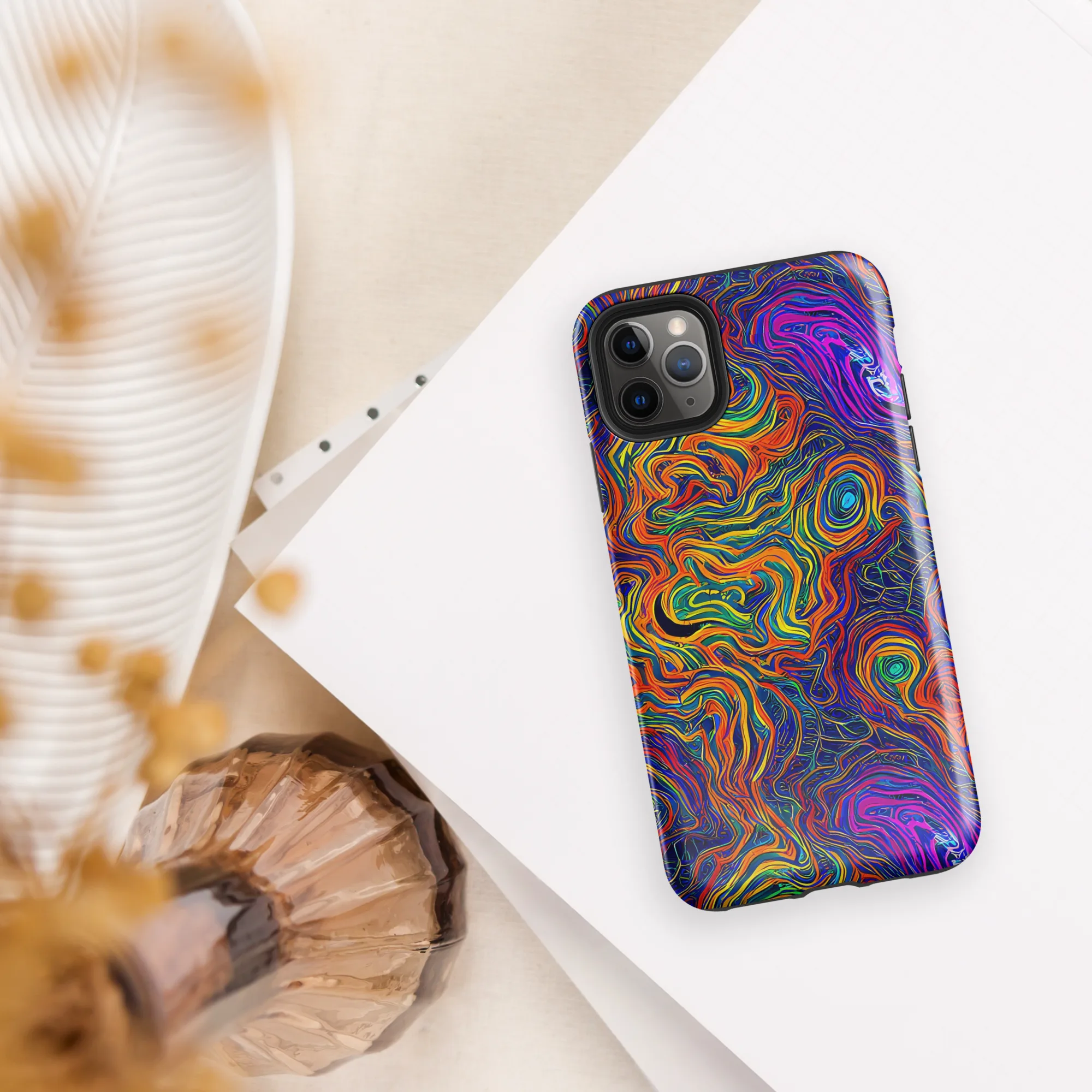 Neon Contours on Tough Case for iPhone® — Front