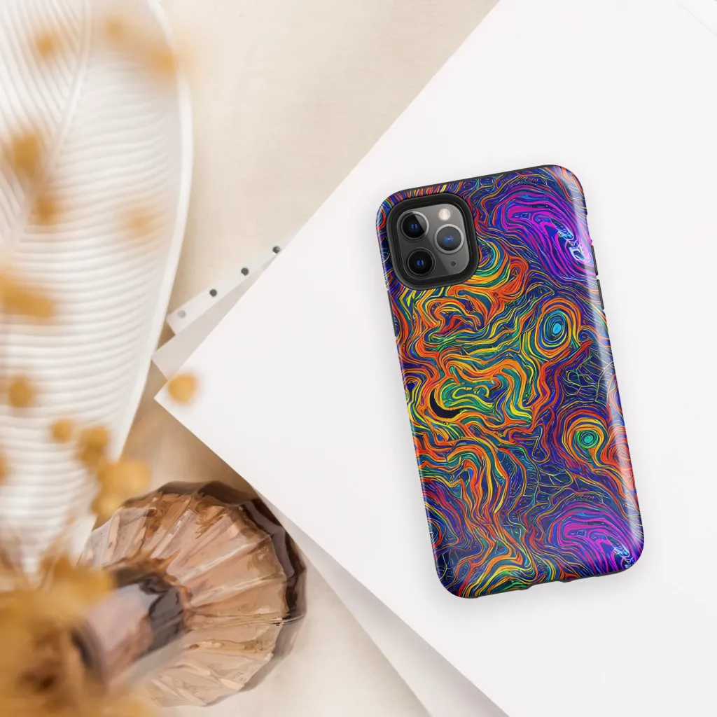 Neon Contours on Tough Case for iPhone® — Front