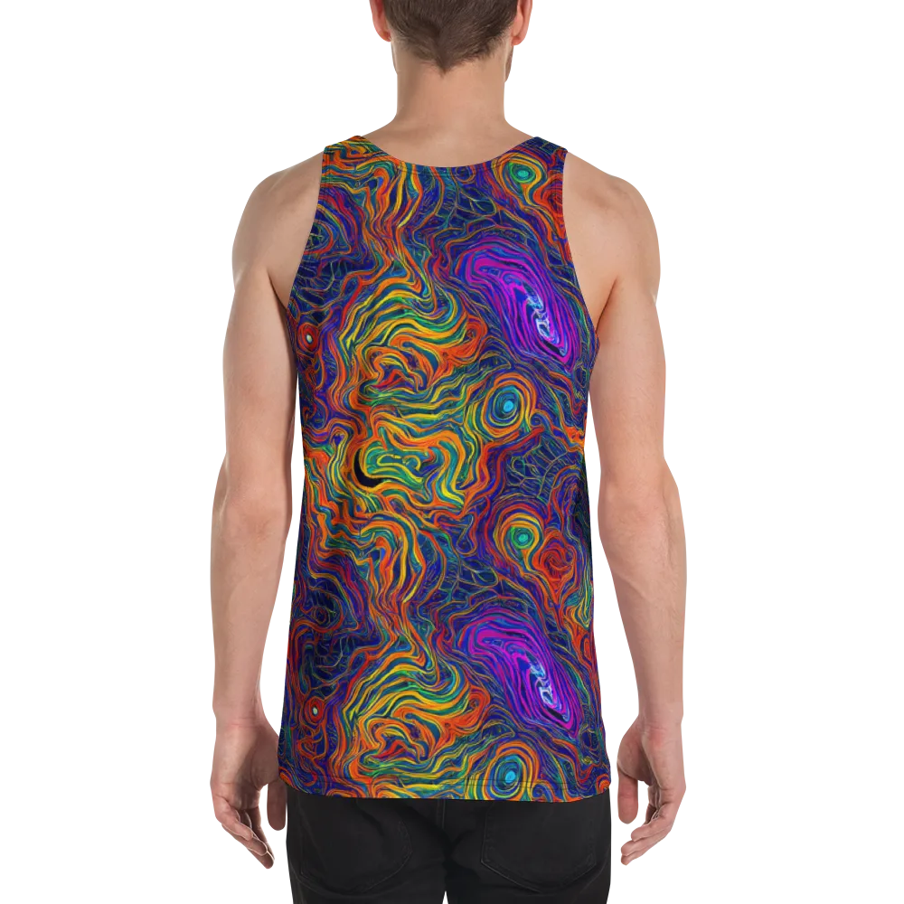 Neon Contours on Men's Tank Top — Back