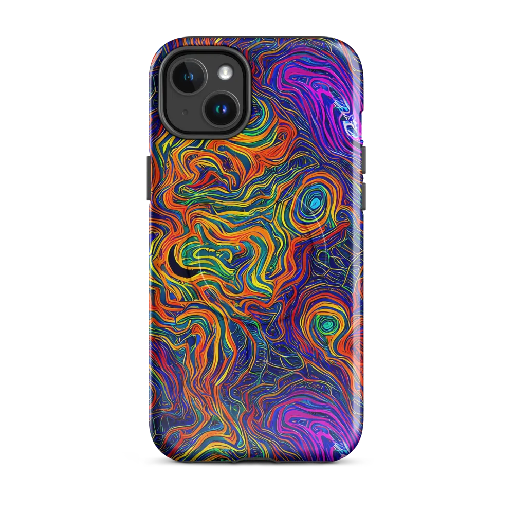 Neon Contours on MagSafe Tough Case for iPhone® — Front