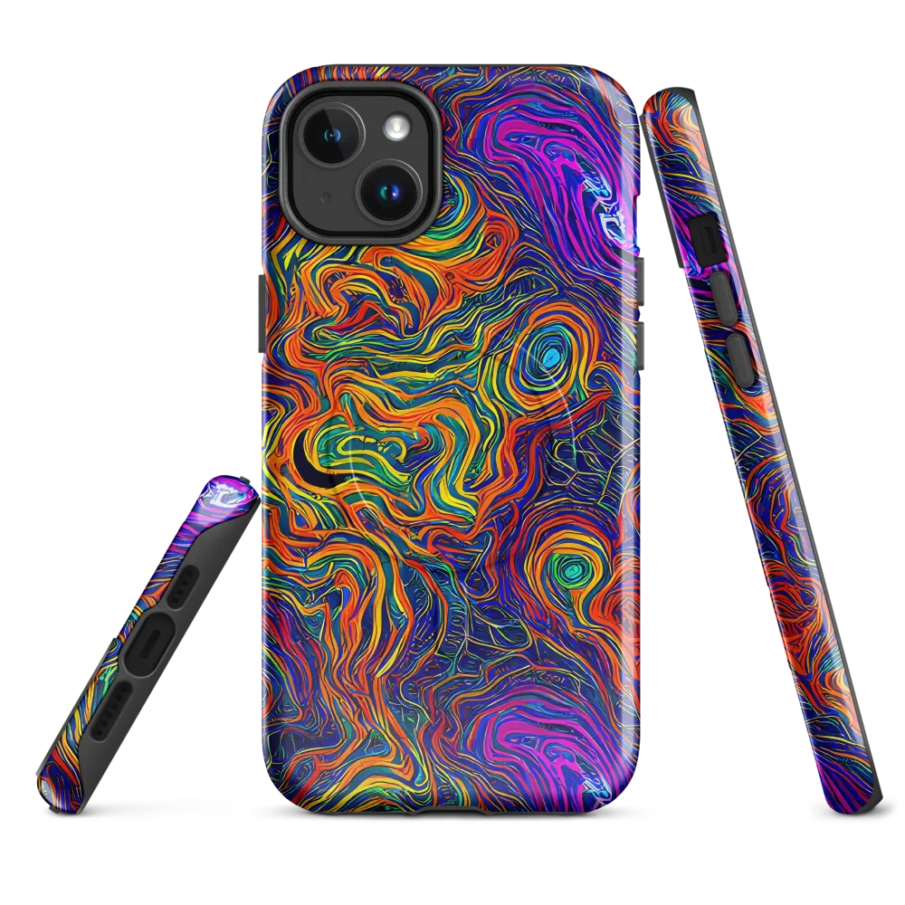 Neon Contours on MagSafe Tough Case for iPhone® — Front