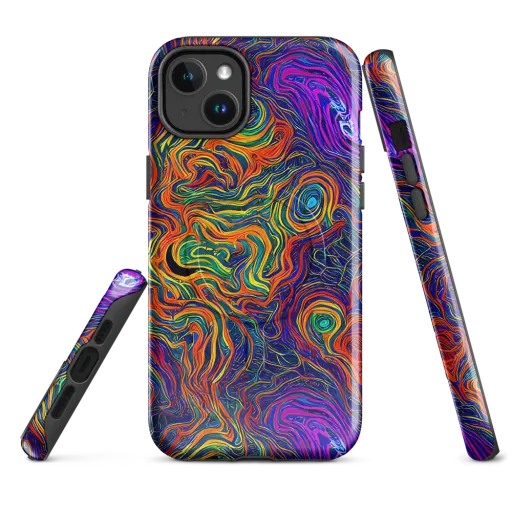 Neon Contours on a MagSafe Tough Case for iPhone®