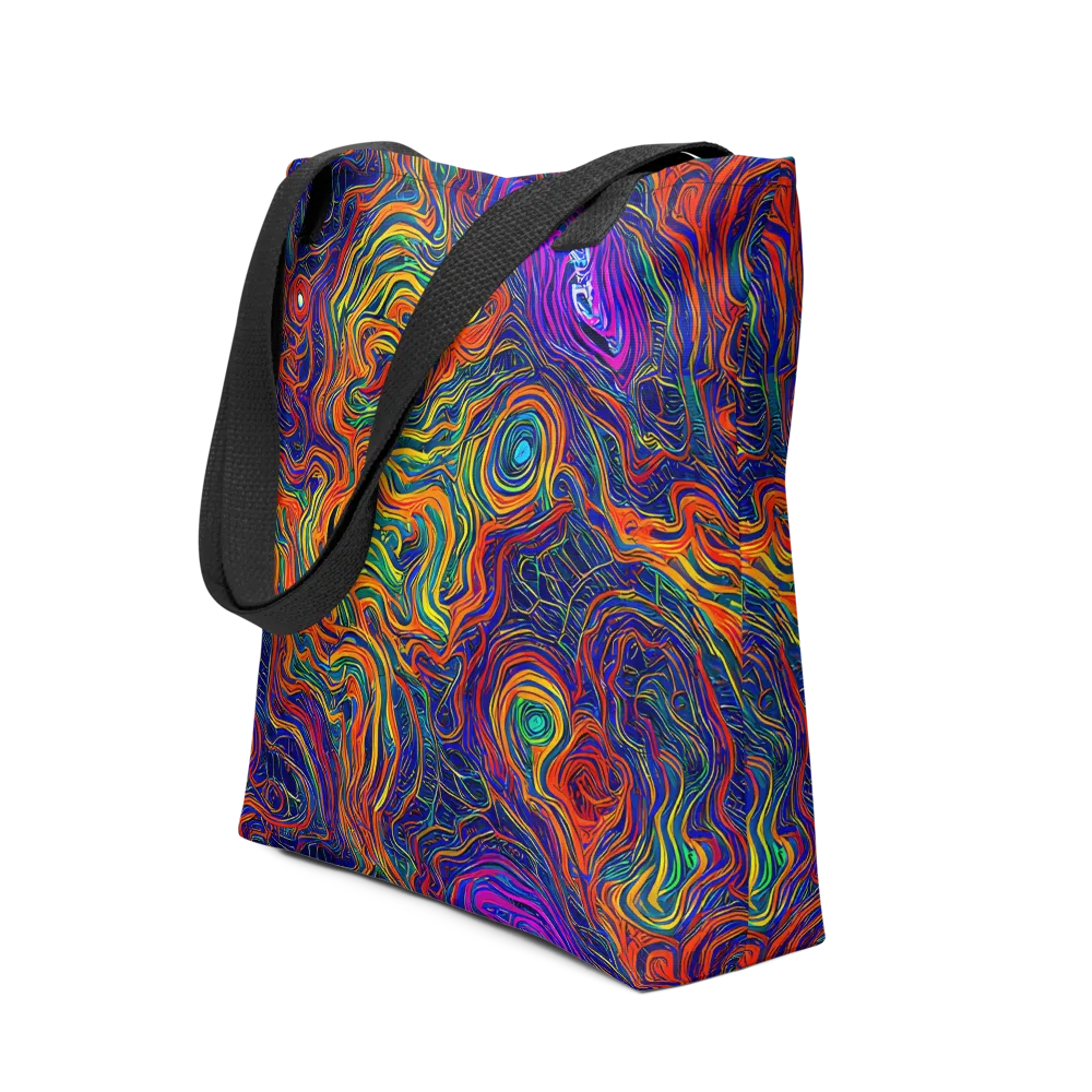 Neon Contours on Tote Bag — Front