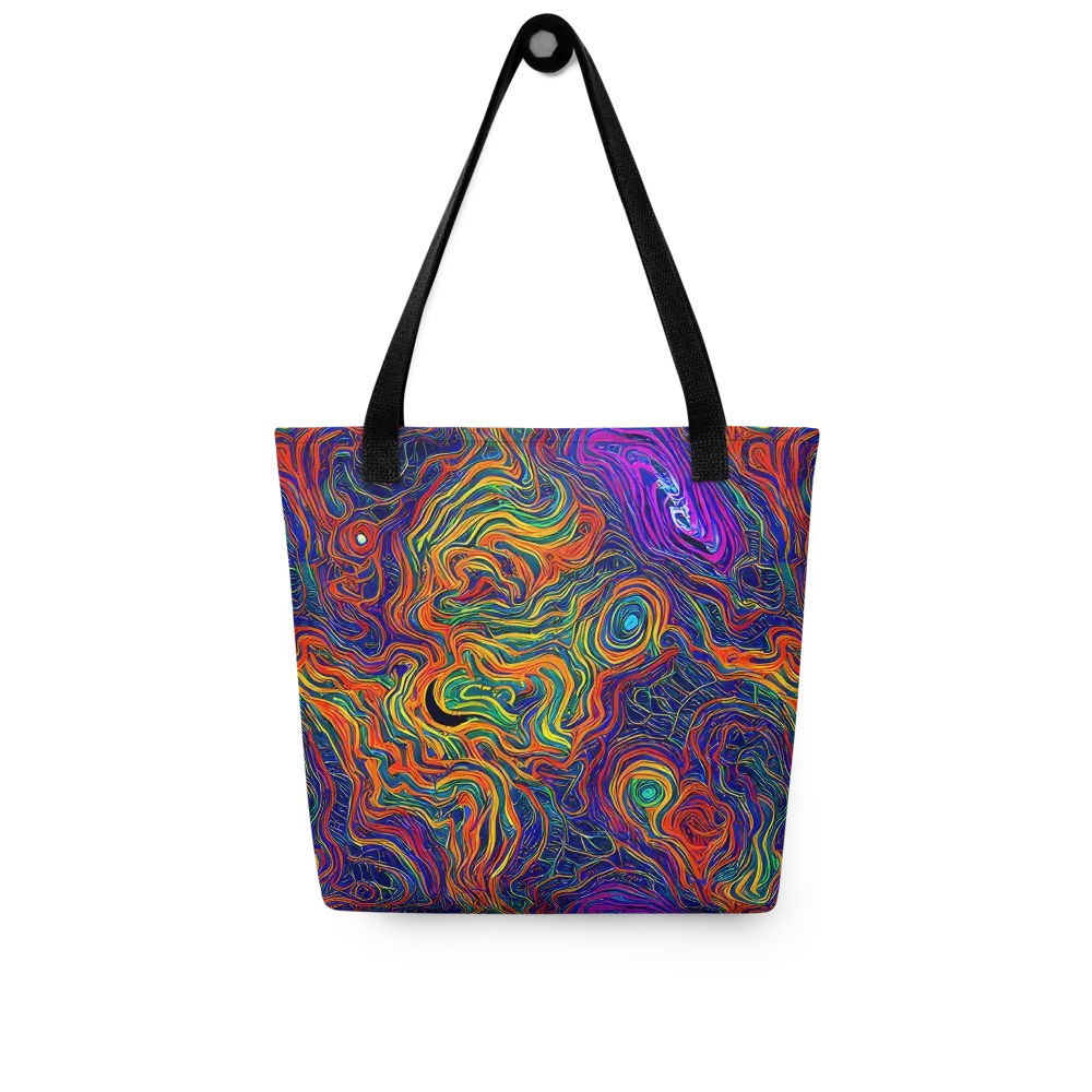 Neon Contours on Tote Bag — Front