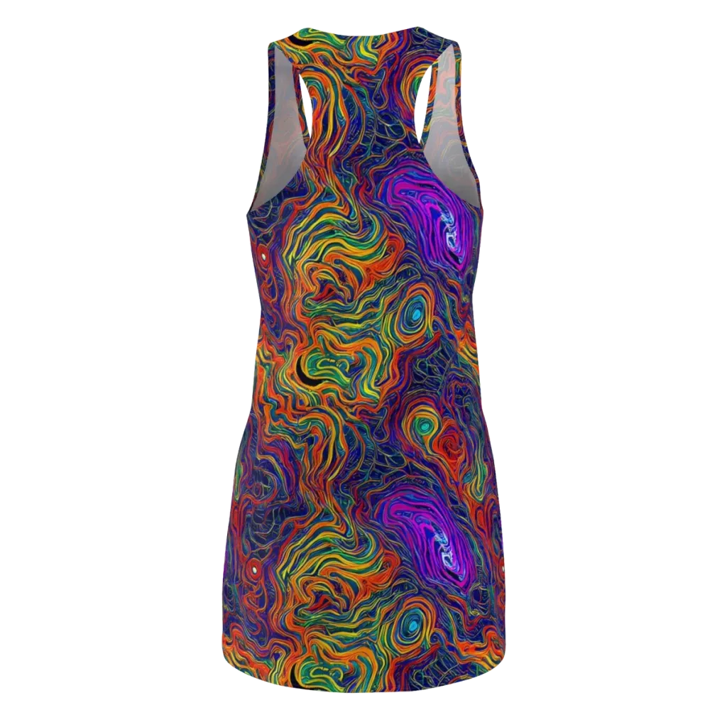 Neon Contours on Racerback Dress — Back