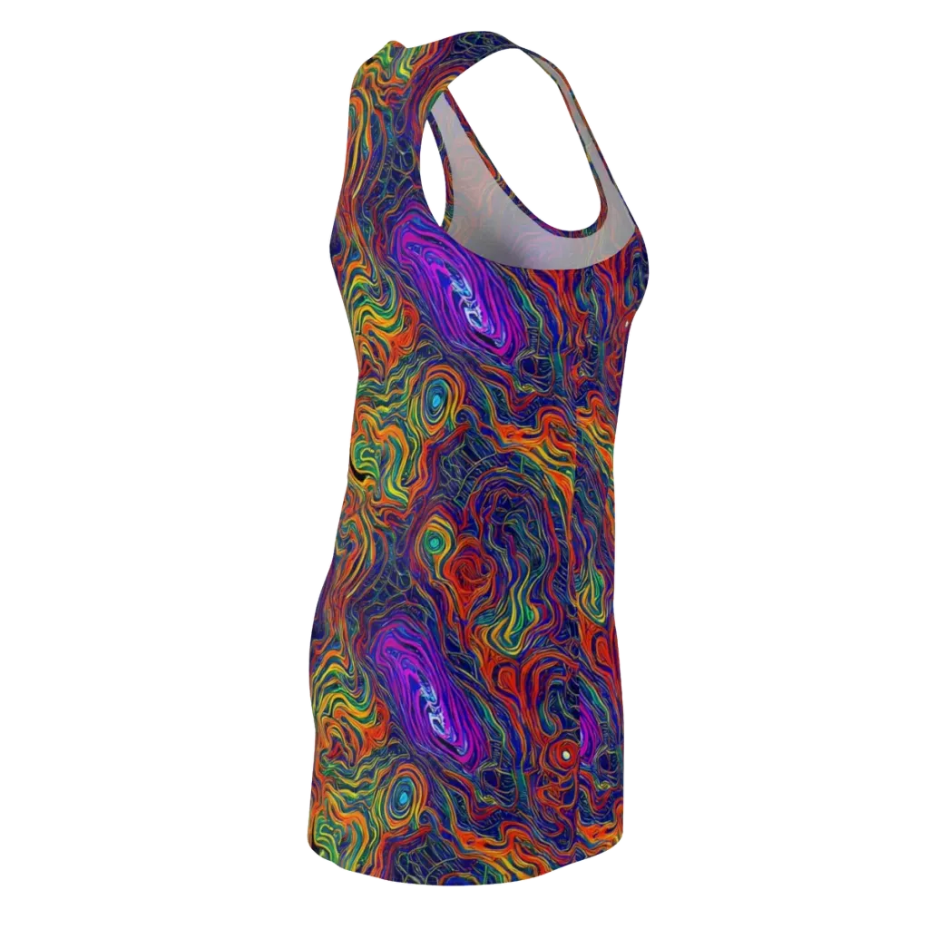 Neon Contours on Racerback Dress — Back Side