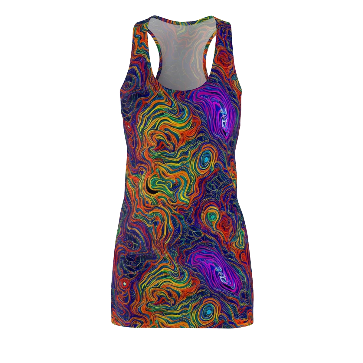 Neon Contours on Racerback Dress — Front