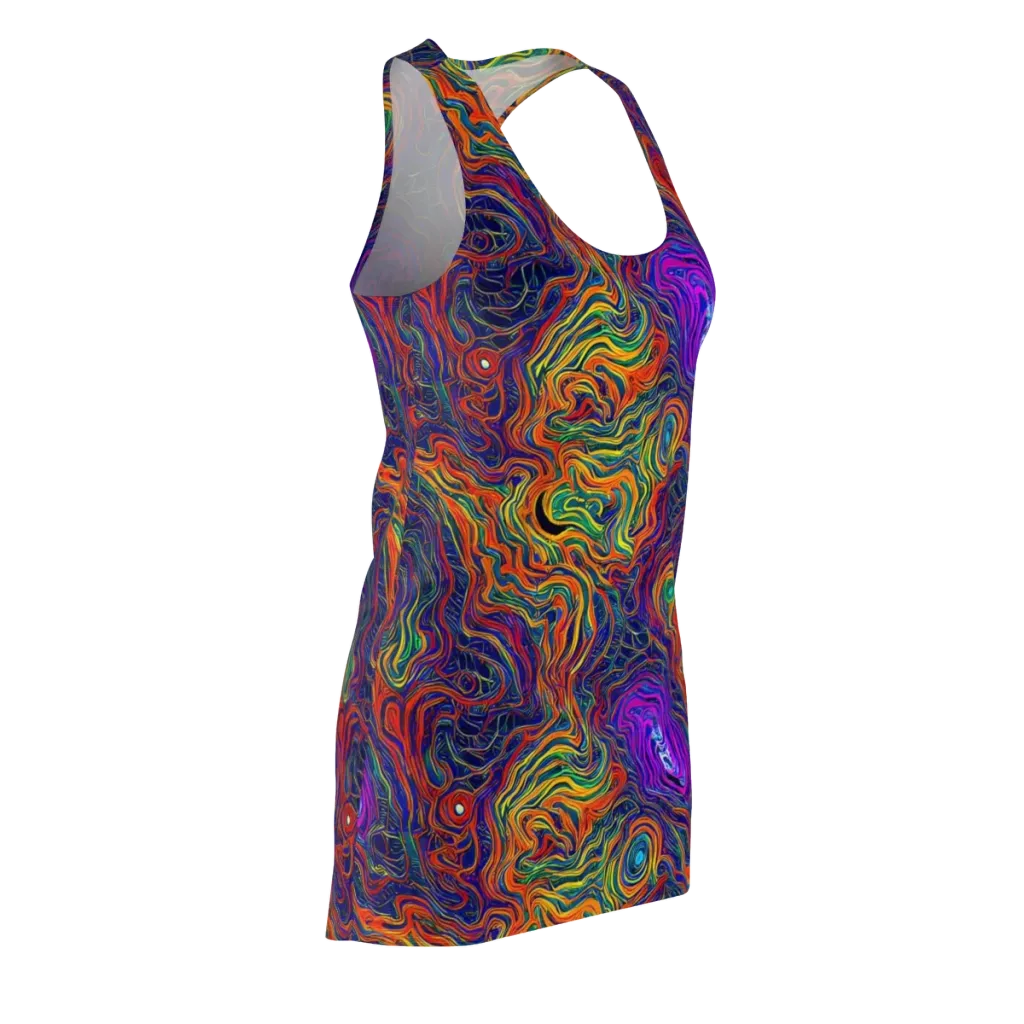 Neon Contours on Racerback Dress — Front Side