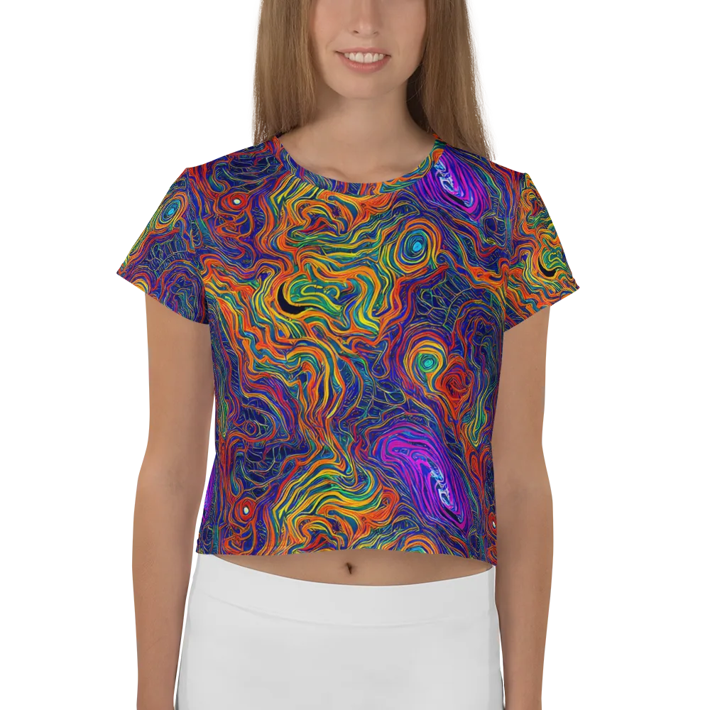 Neon Contours on Crop Tee — Front
