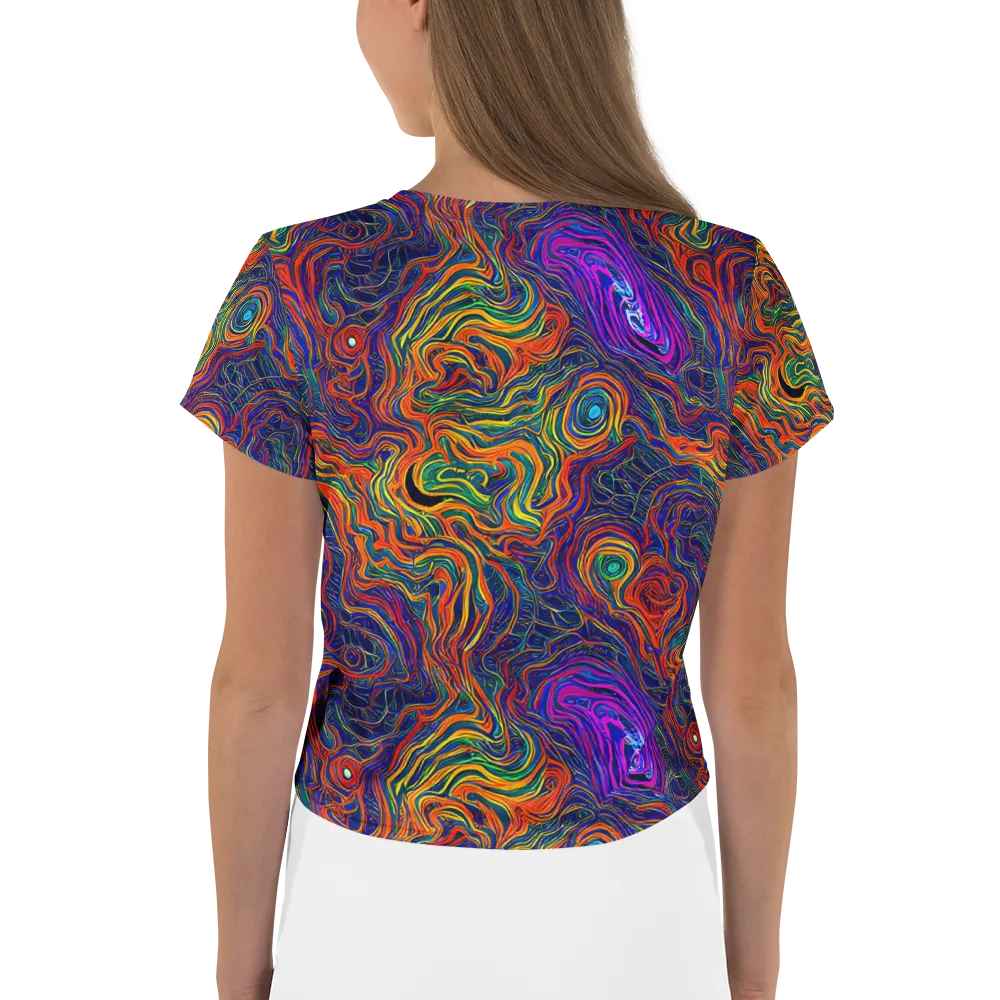 Neon Contours on Crop Tee — Back