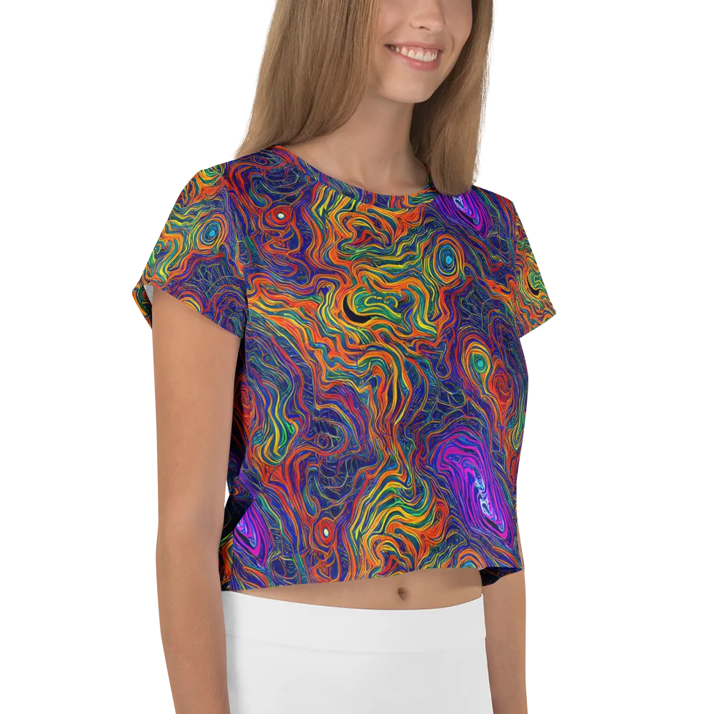Neon Contours on Crop Tee — Right