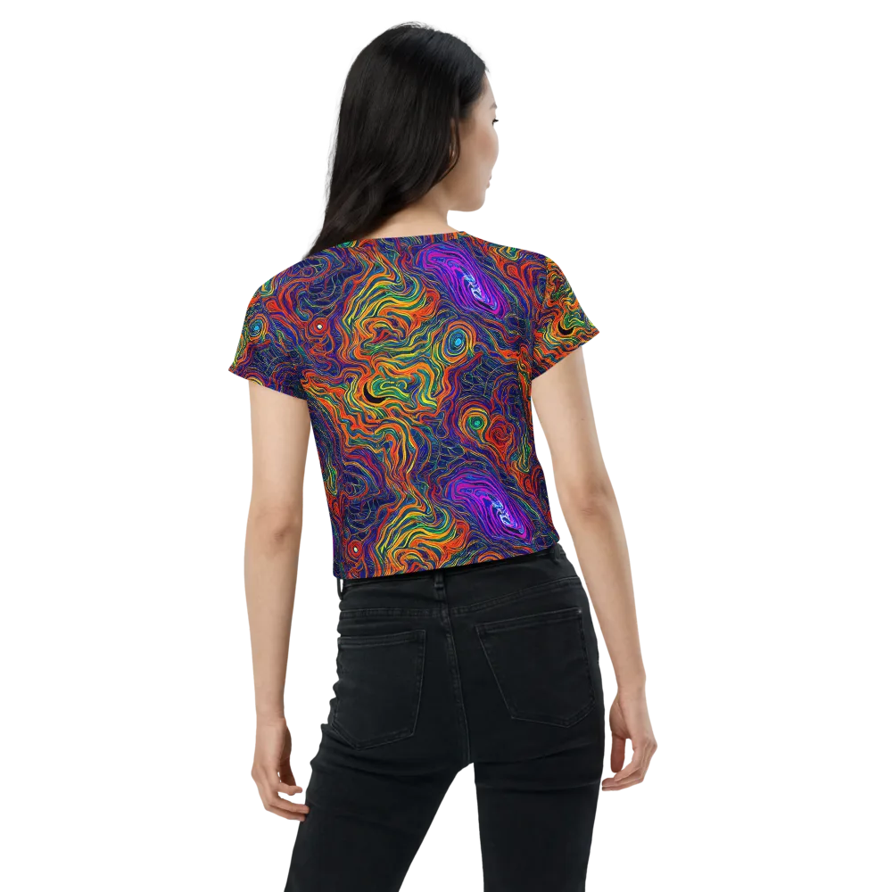 Neon Contours on Crop Tee — Back