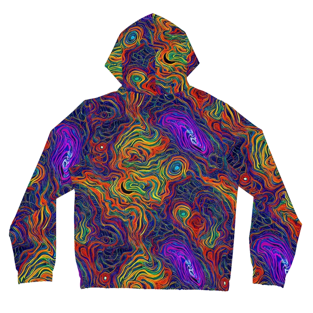 Neon Contours on Women's Full-Zip Hoodie — Back