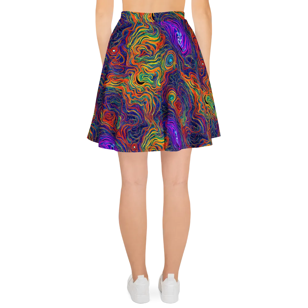 Neon Contours on Skater Skirt — Back