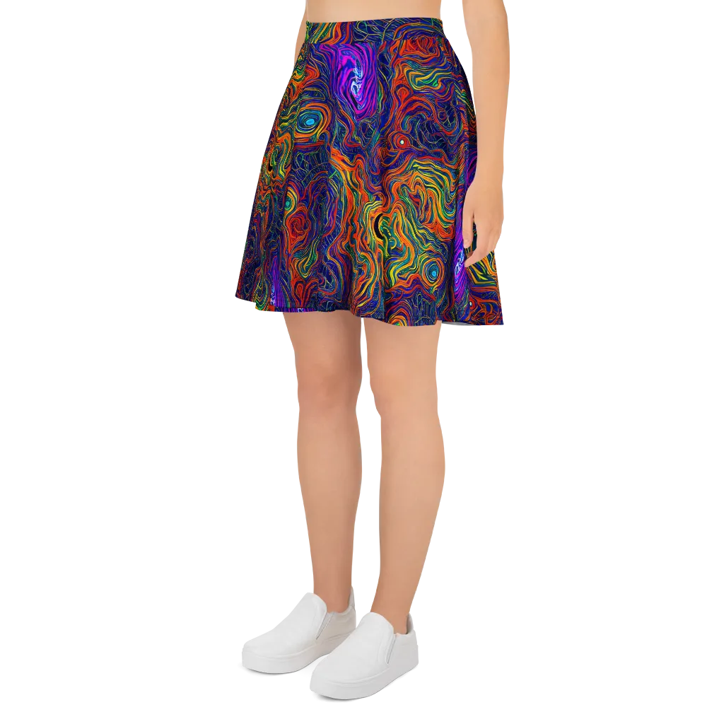 Neon Contours on Skater Skirt — Left