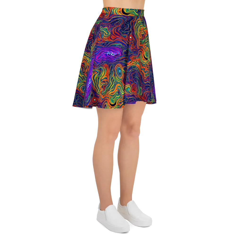 Neon Contours on Skater Skirt — Right