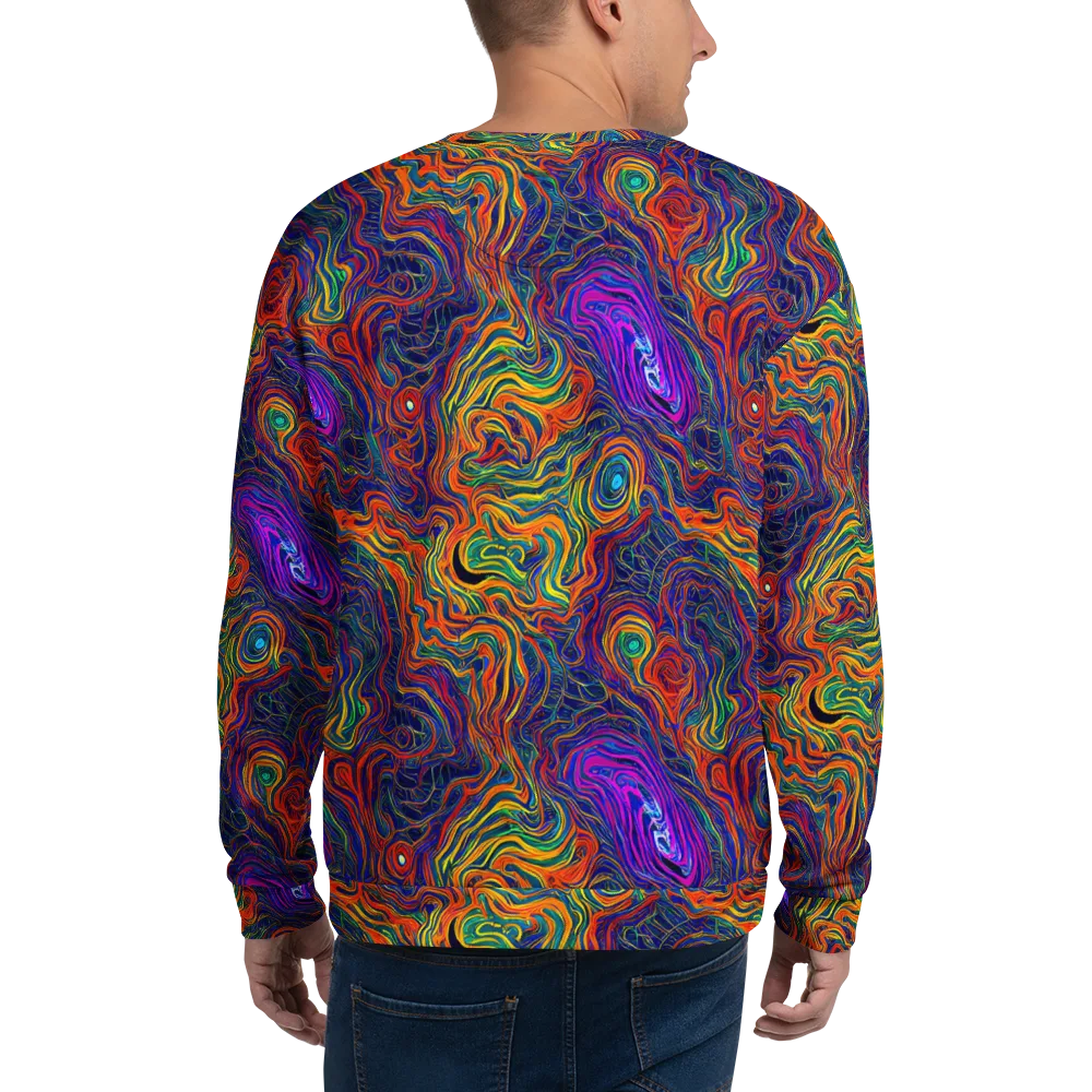Neon Contours on Sweatshirt — Back