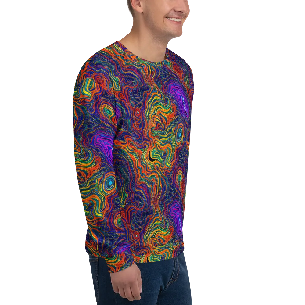 Neon Contours on Sweatshirt — Right Front