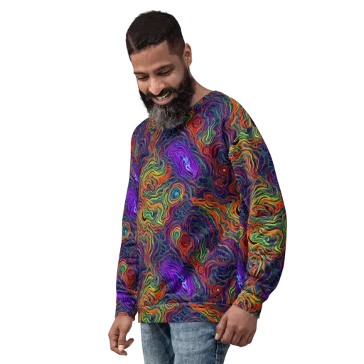 Neon Contours on a Sweatshirt