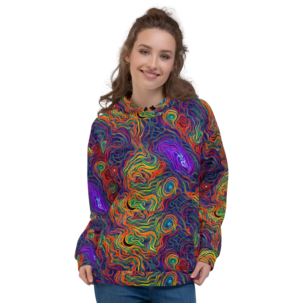 Neon Contours on Hoodie — Front