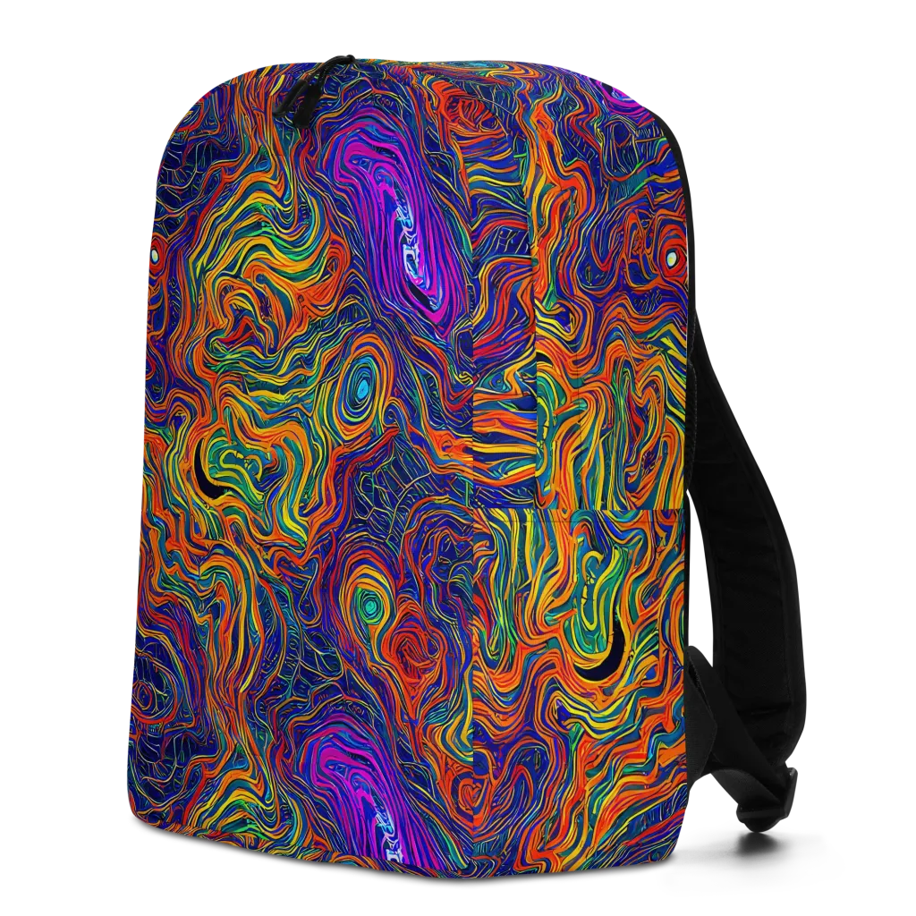 Neon Contours on Minimalist Backpack — Left