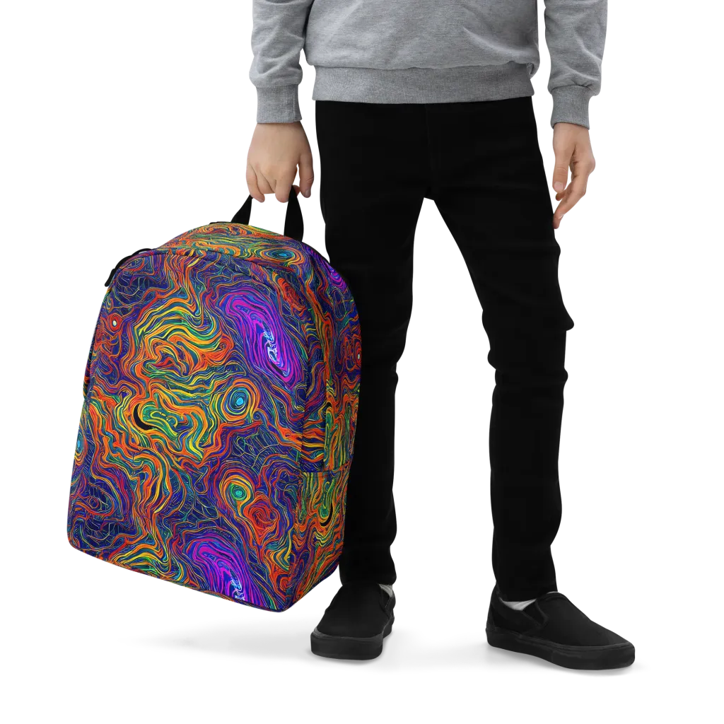 Neon Contours on Minimalist Backpack — Zoomed-in
