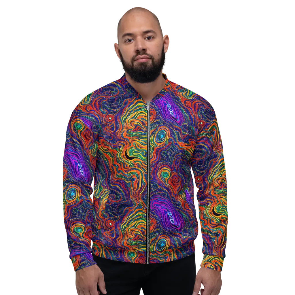Neon Contours on Bomber Jacket — Front