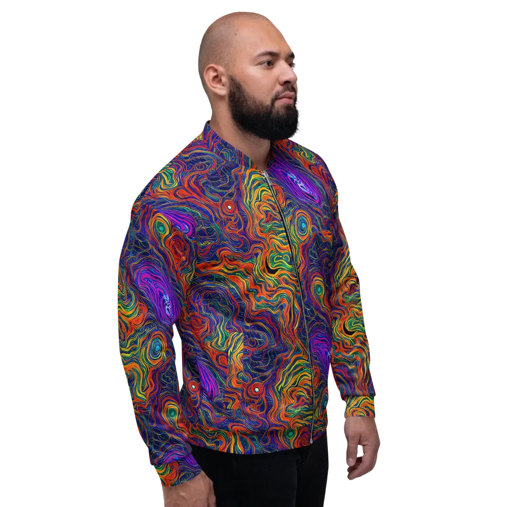 Neon Contours on Bomber Jacket — Right