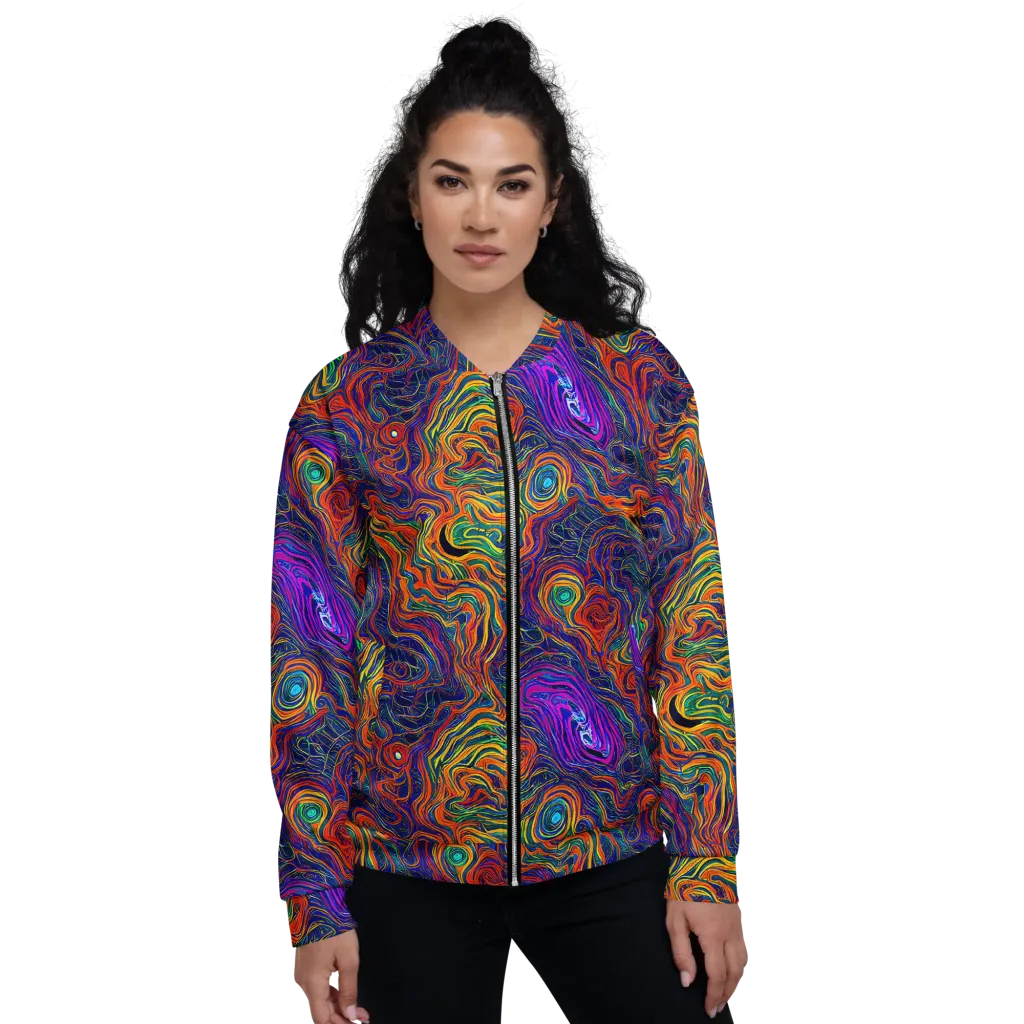 Neon Contours on Bomber Jacket — Front
