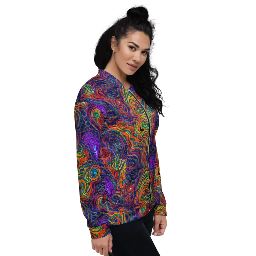 Neon Contours on Bomber Jacket — Right