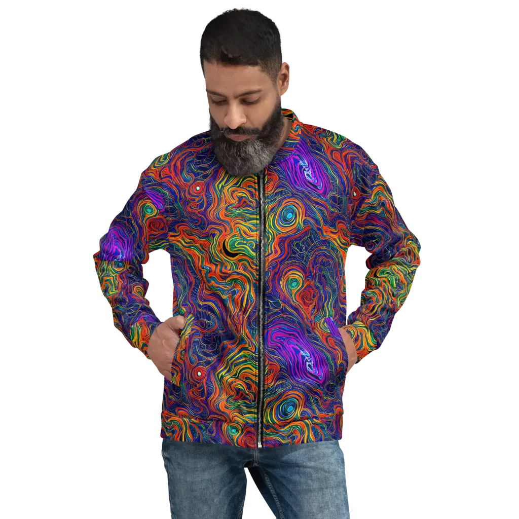 Neon Contours on Bomber Jacket — Front