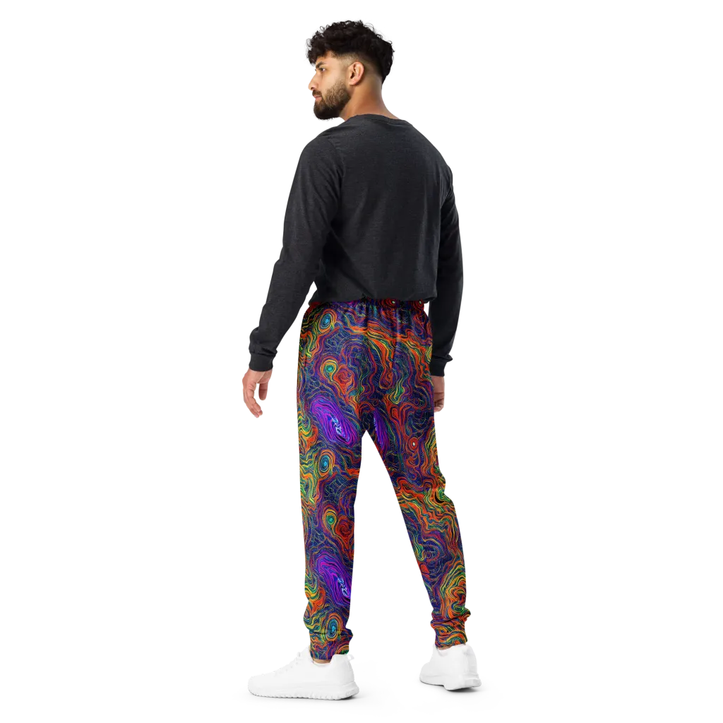 Neon Contours on Men's Joggers — Back