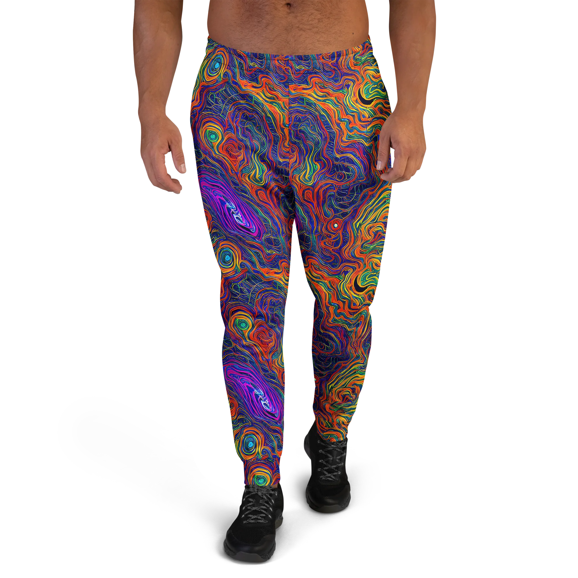 Neon Contours on Men's Joggers — Front