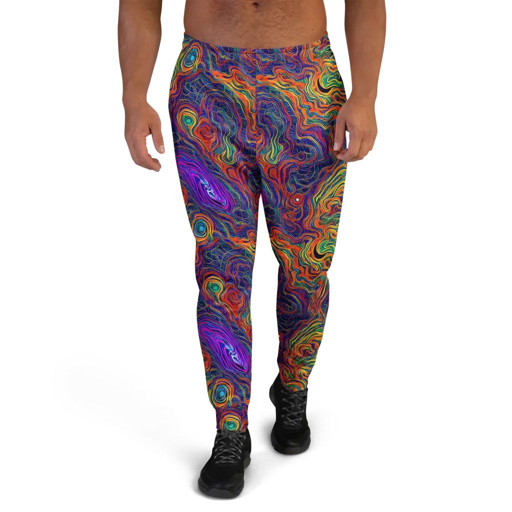 Neon Contours on Men's Joggers — Front