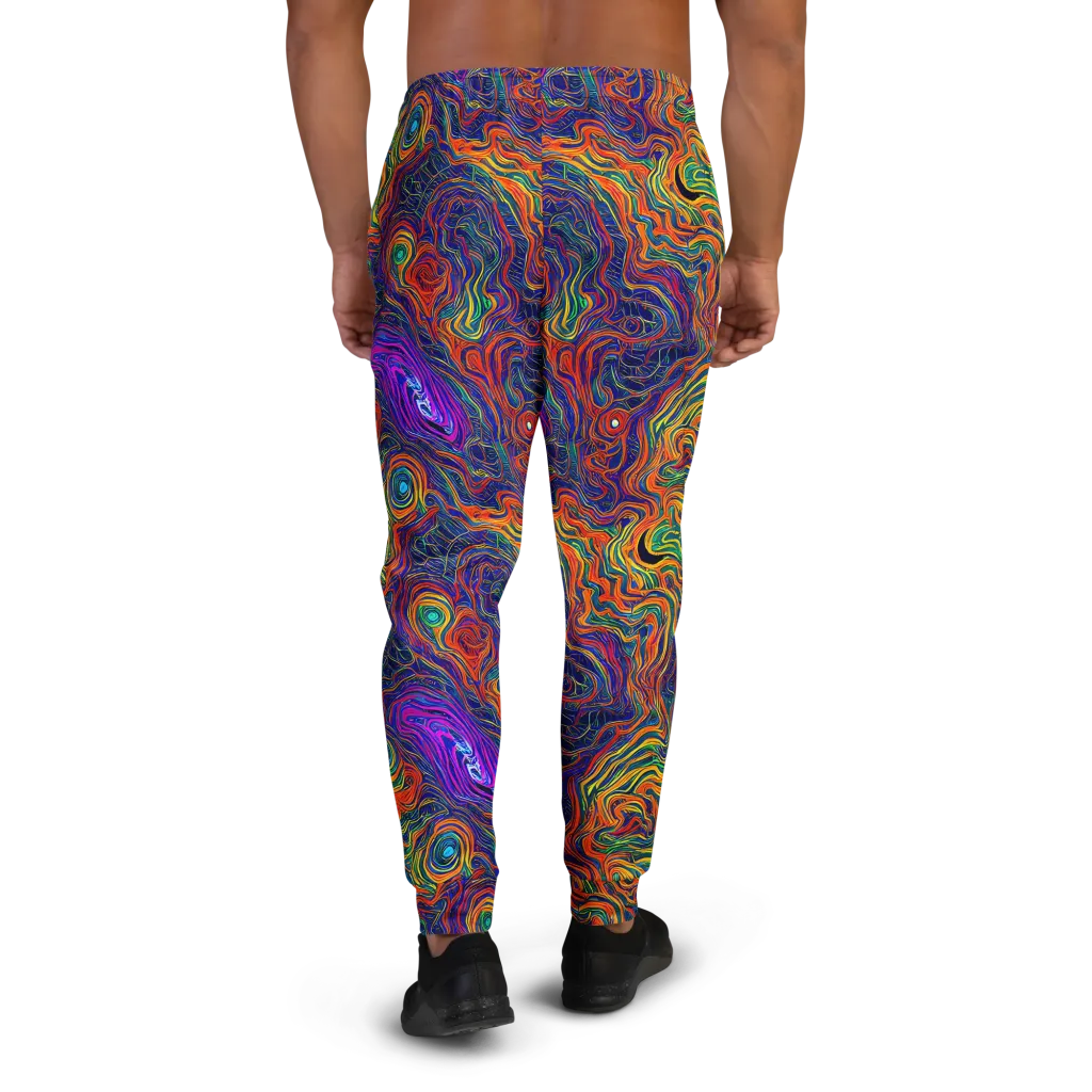 Neon Contours on Men's Joggers — Back