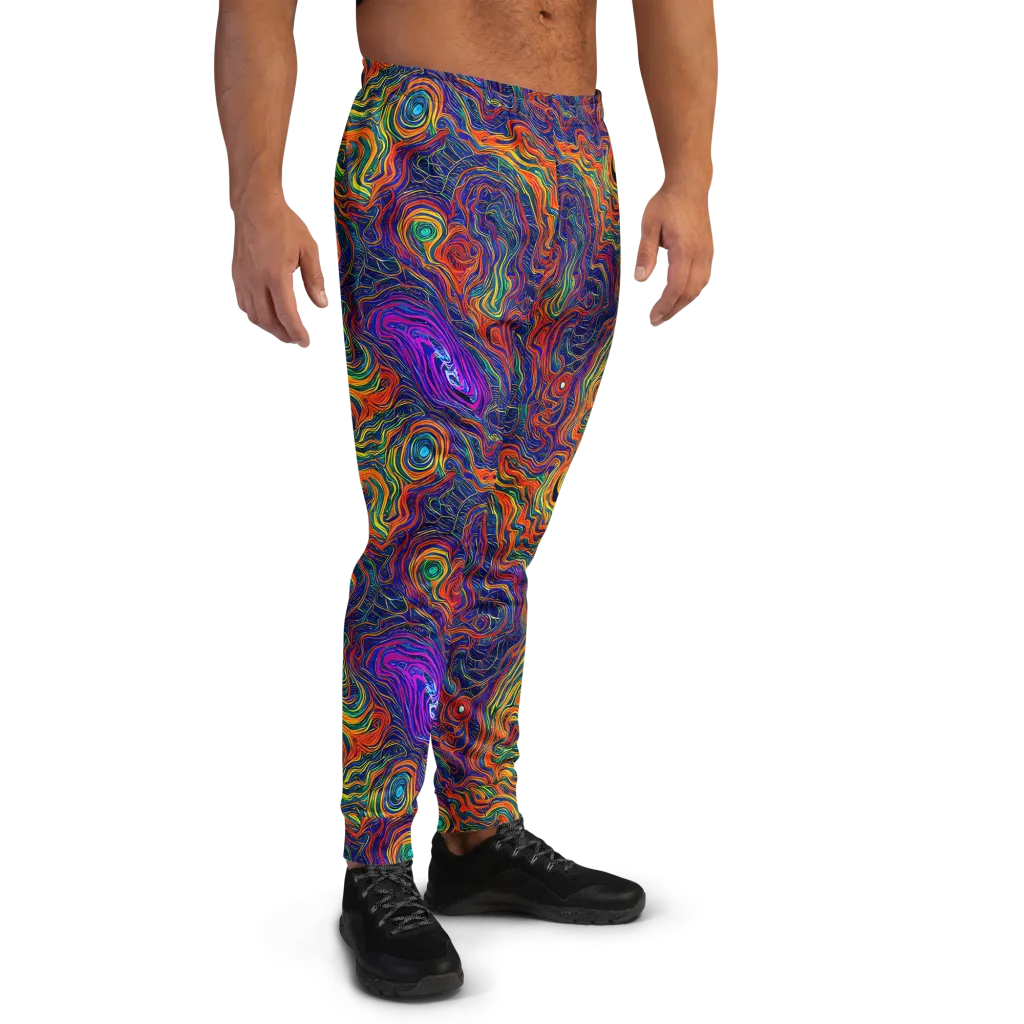 Neon Contours on Men's Joggers — Right