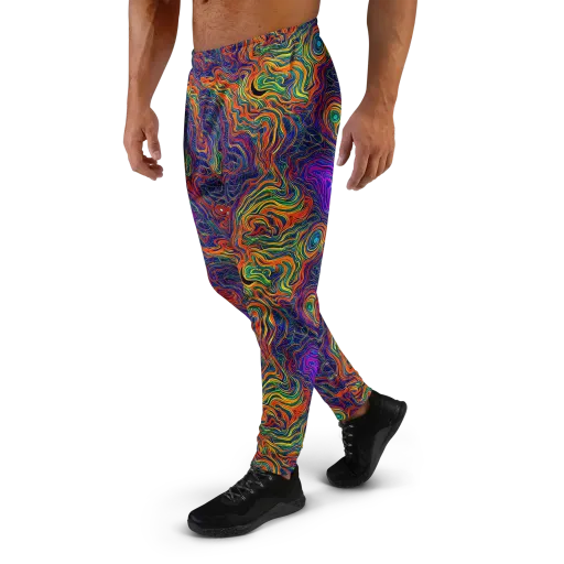 Neon Contours on a Men's Joggers
