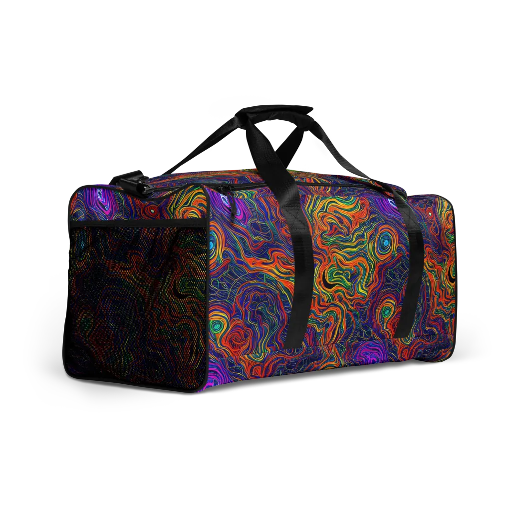 Neon Contours on Duffle Bag — Right Front