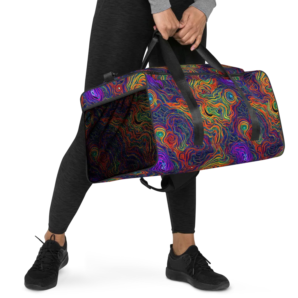 Neon Contours on Duffle Bag — Right Front