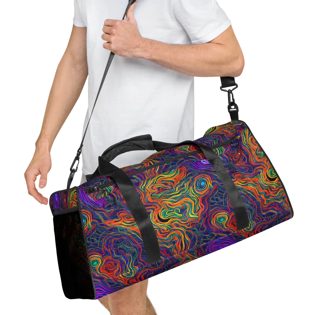 Neon Contours on Duffle Bag — Right Front