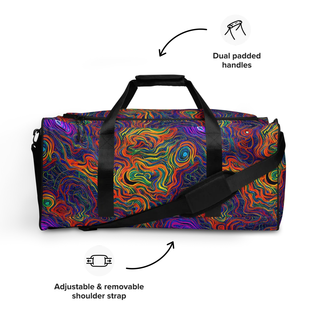 Neon Contours on Duffle Bag — Front