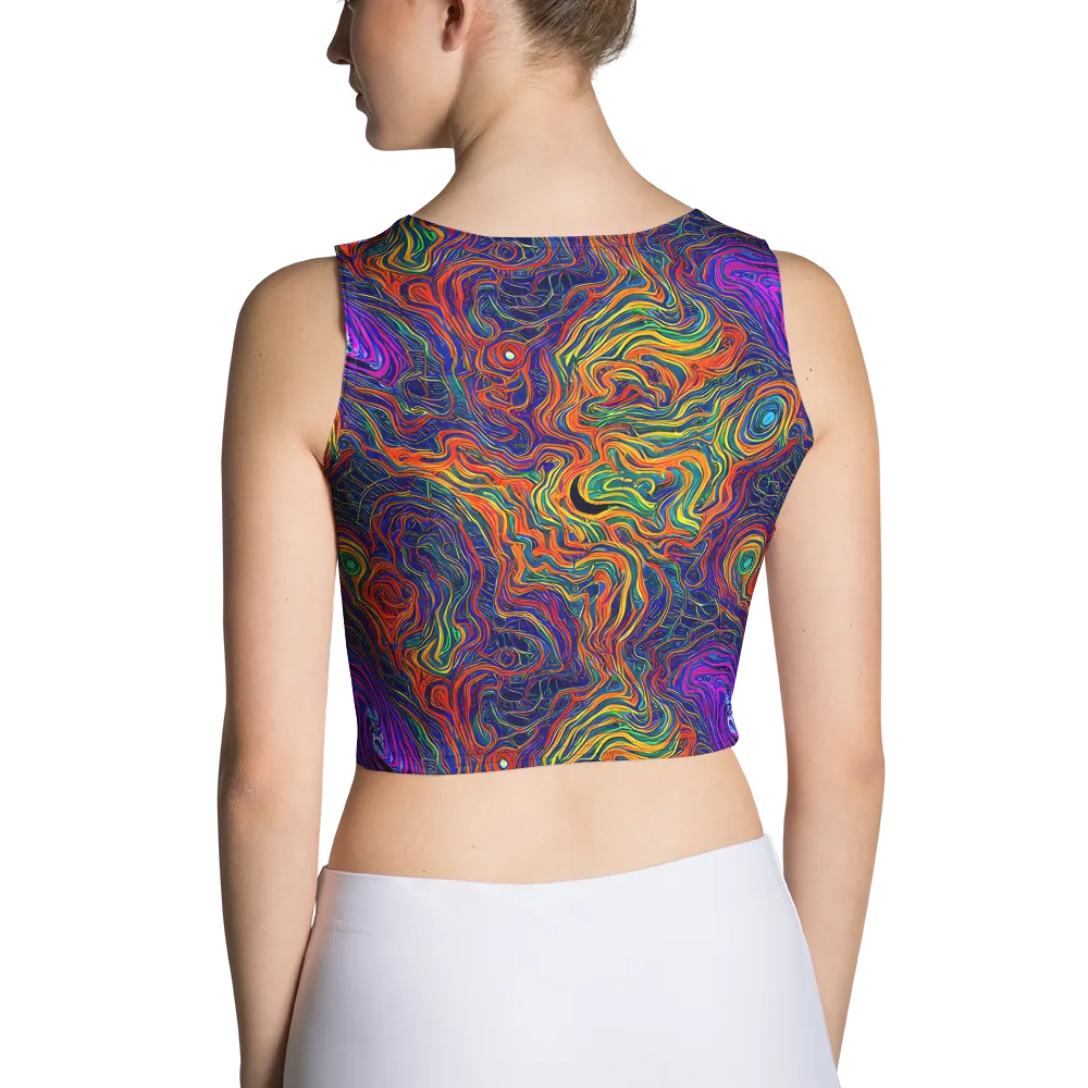 Neon Contours on Crop Top — Back