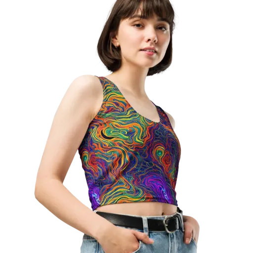 Neon Contours on a Crop Top