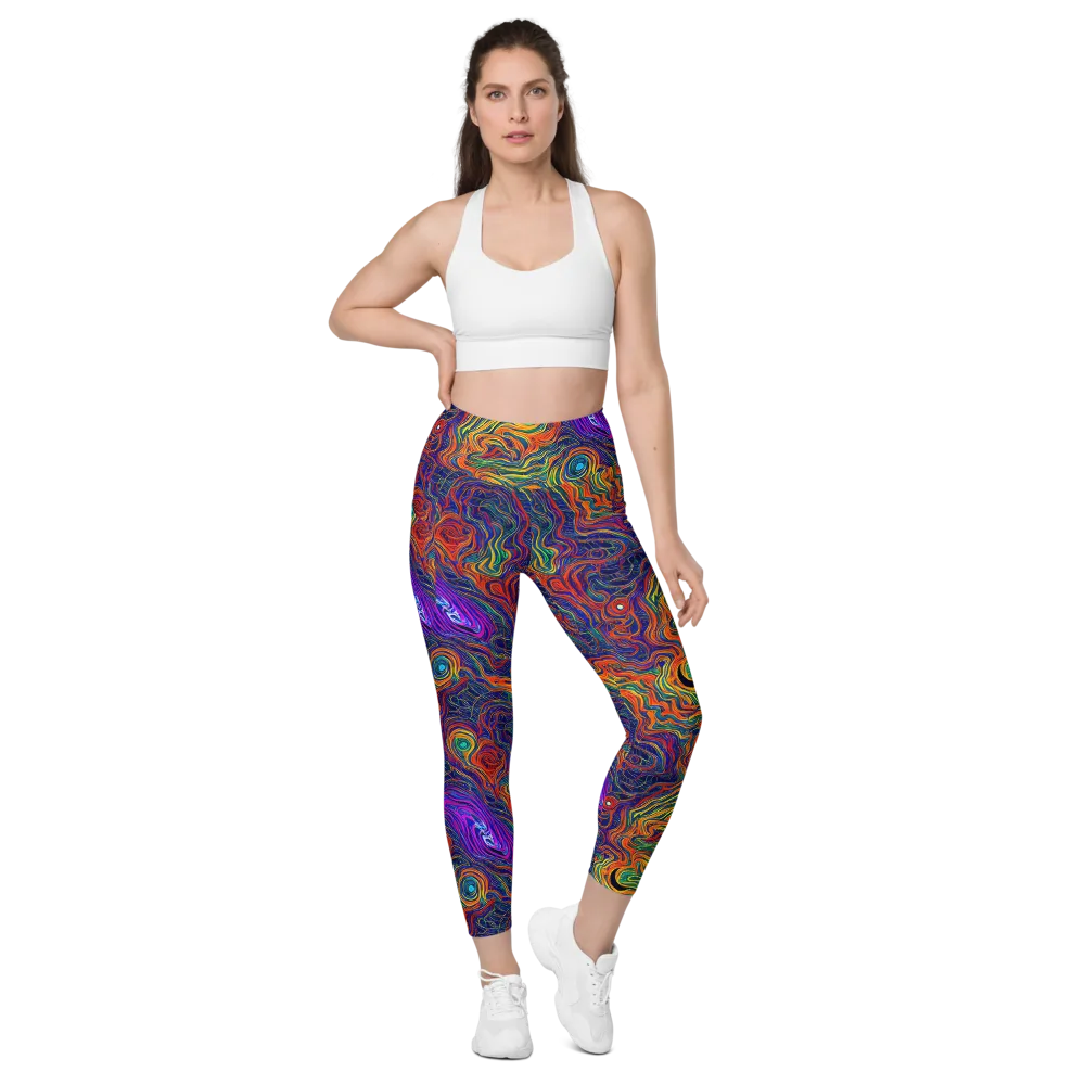 Neon Contours on Leggings with Pockets — Front