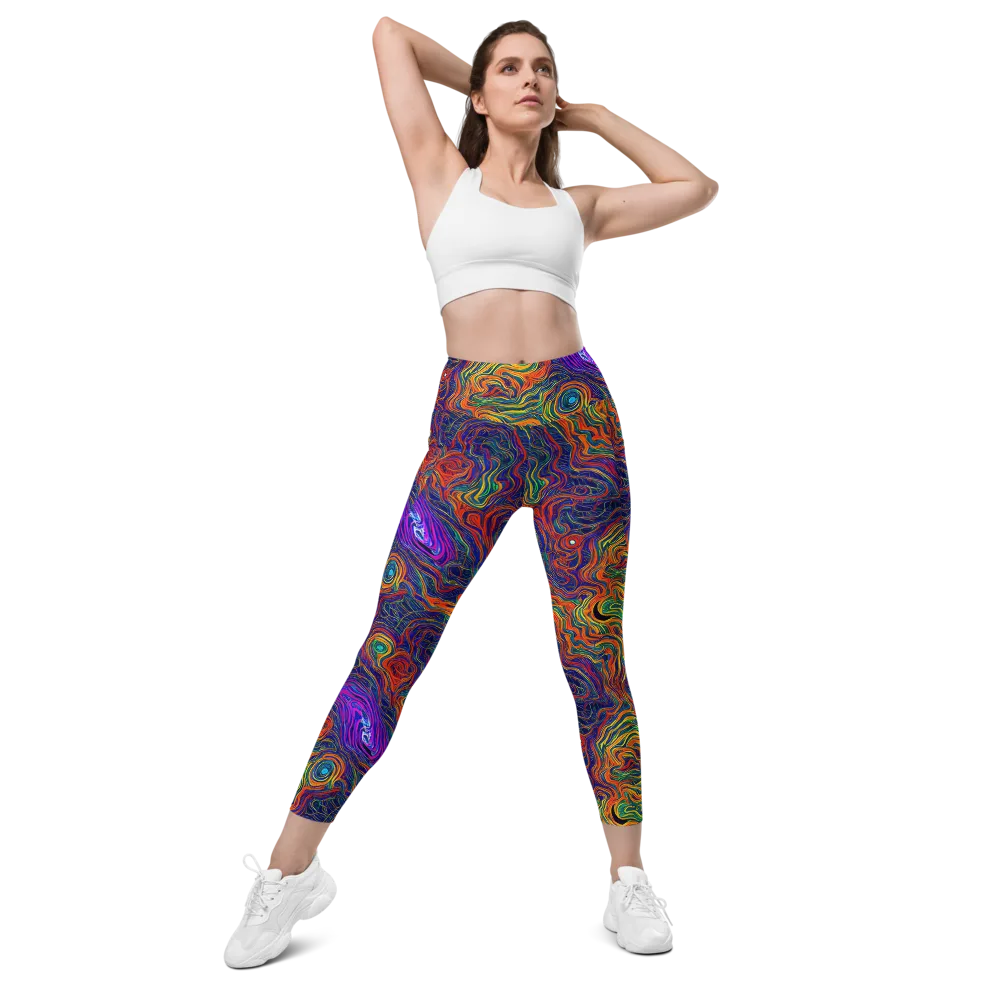 Neon Contours on Leggings with Pockets — Front