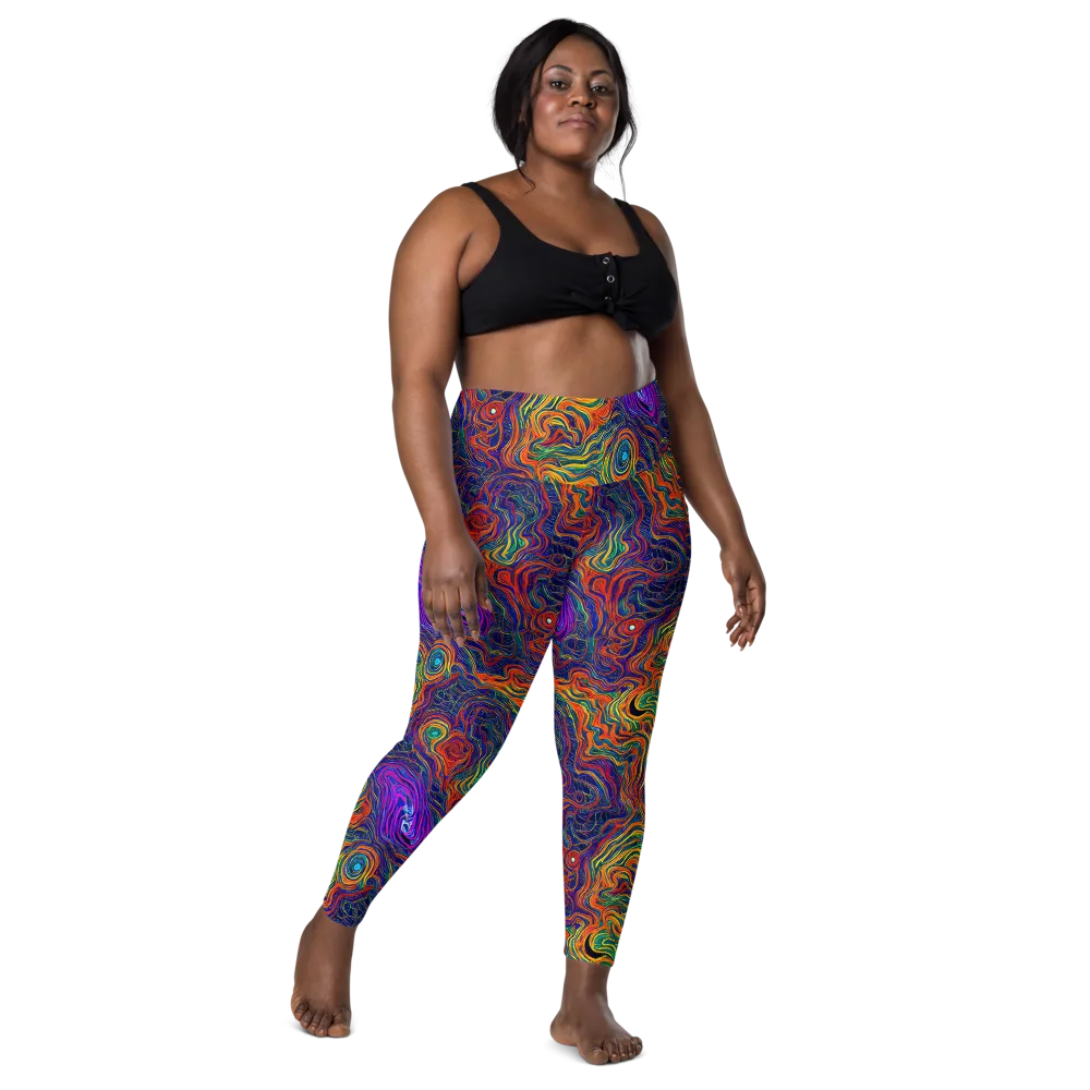 Neon Contours on Leggings with Pockets — Front