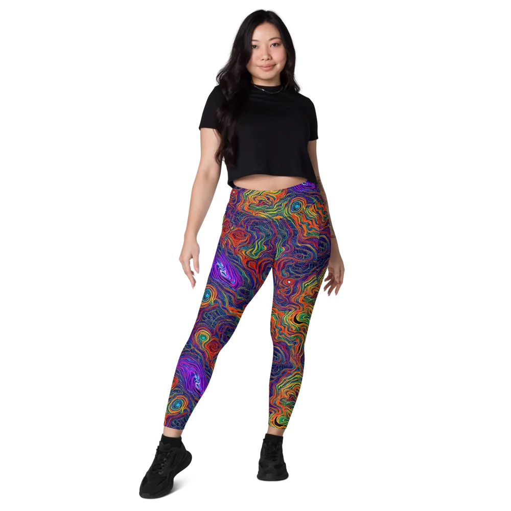 Neon Contours on Leggings with Pockets — Front