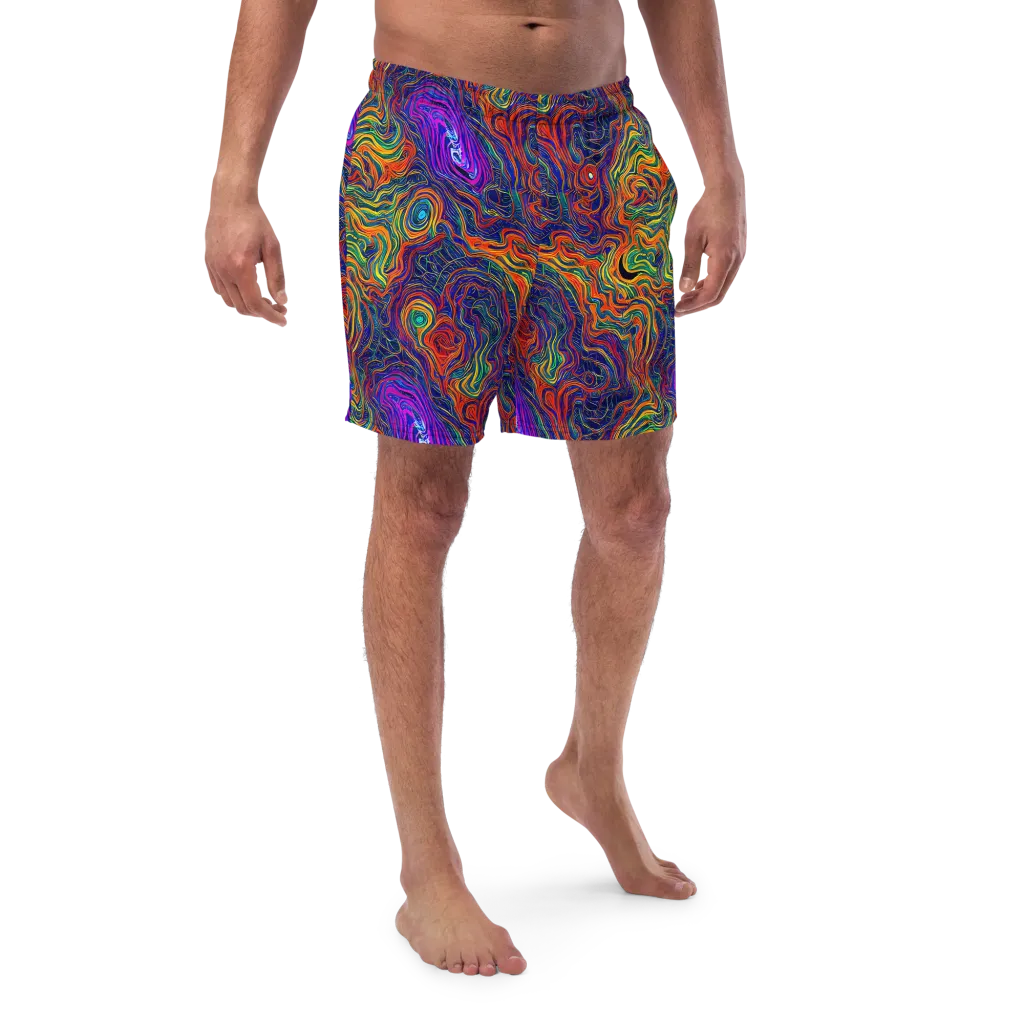 Neon Contours on Swim Trunks — Front
