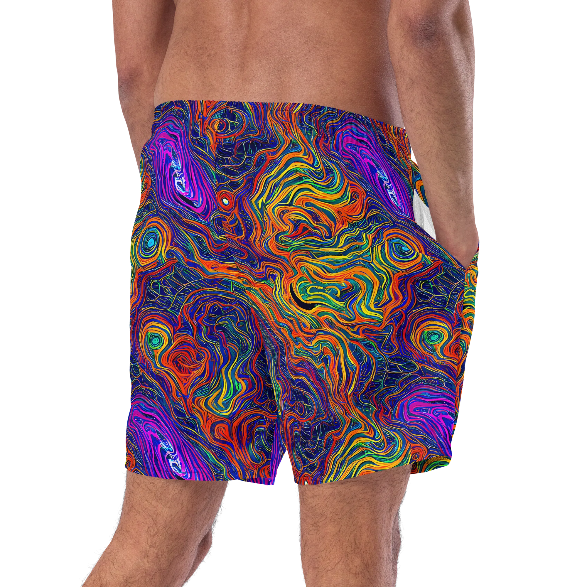 Neon Contours on Swim Trunks — Right Back
