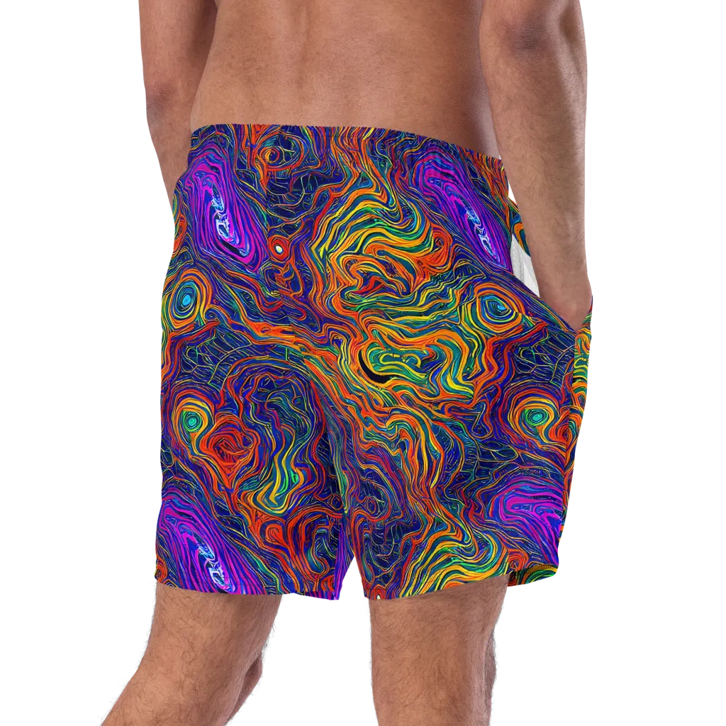 Neon Contours on Swim Trunks — Right Back